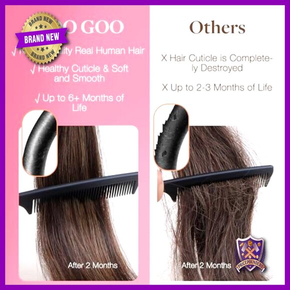 18-Inch Real Human Hair Extensions, 50g I-Tip, Heat-Resistant & Reusable